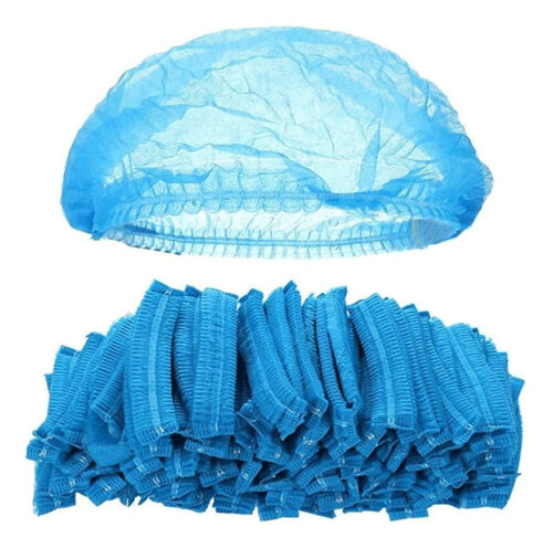Шапочки одноразовые белые и голубые
